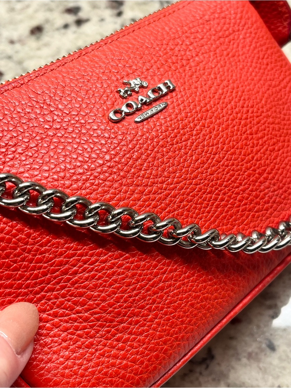 Coach Nolita Orange Pebbled Leather Wristlet/Mini Bag EUC - Picture 4 of 10